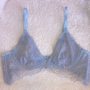 Free People Blue Floral Lace Bra